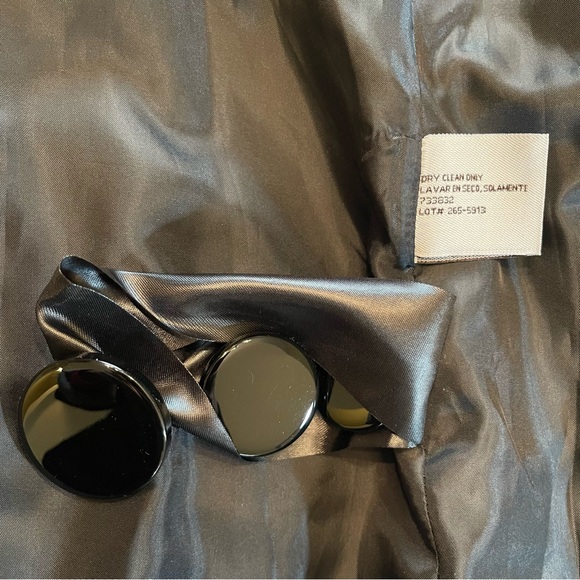 Worthington Petite Black Fitted Double-Breasted Belted Wool Blend Dress Coat PS - Picture 10 of 16